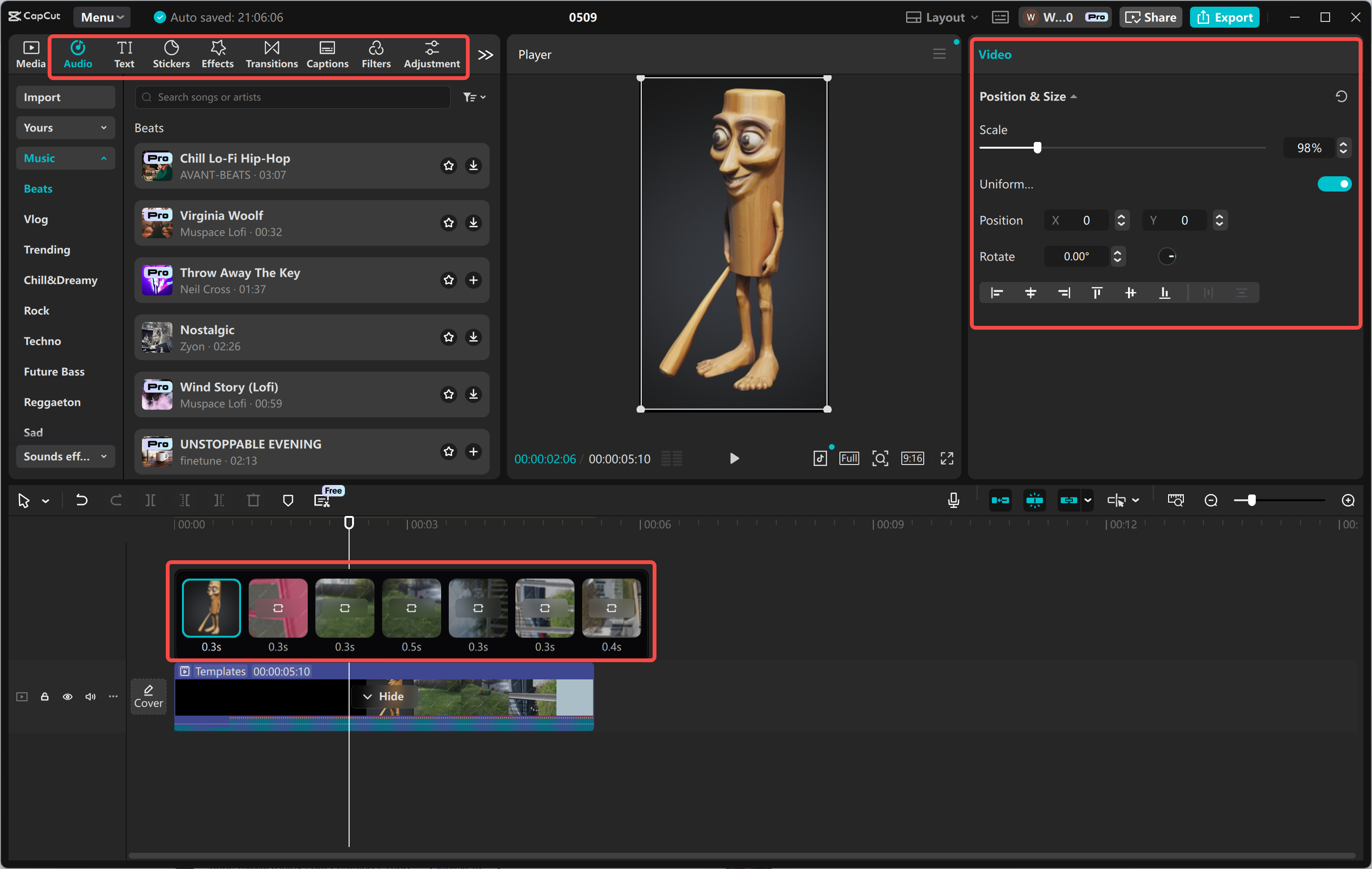 Mengedit video dengan editor video desktop CapCut