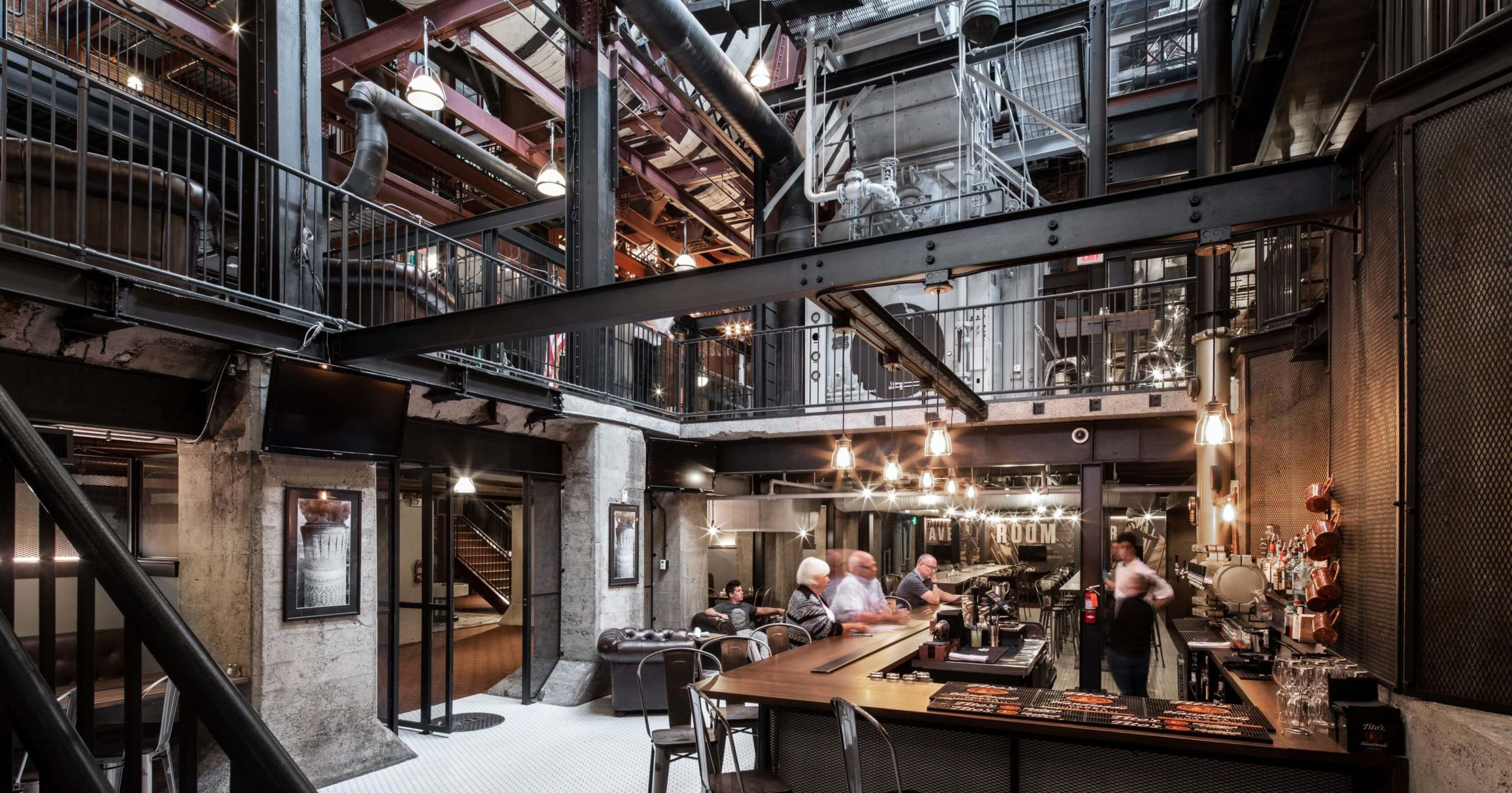 Industrial restaurant interior design