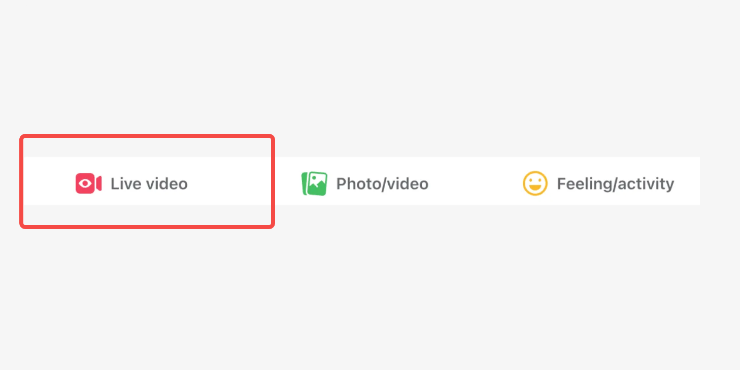 Open Facebook and select live video
