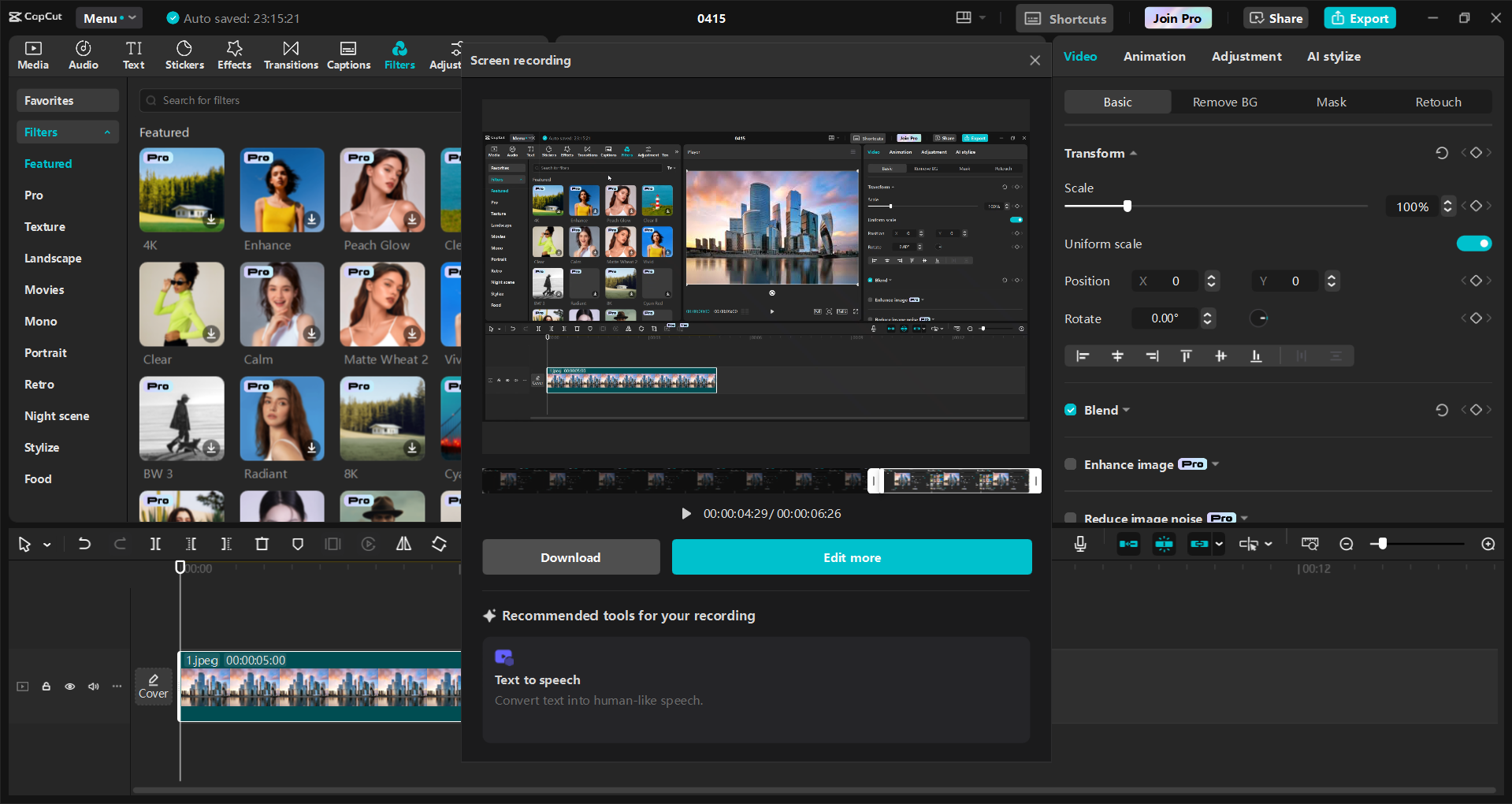 Interface de l' CapCut éditeur vidéo de bureau - un moyen plus simple d'enregistrer l'écran et de modifier les enregistrements