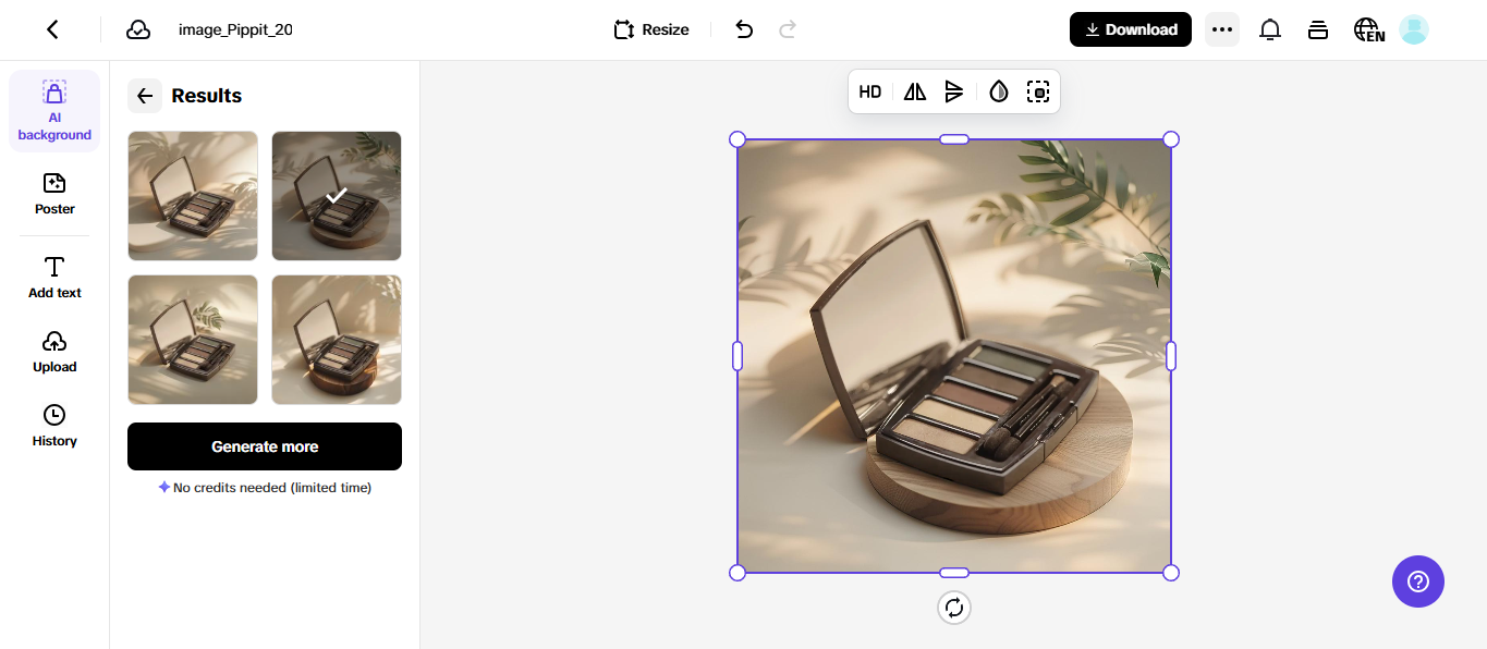 AI product photo