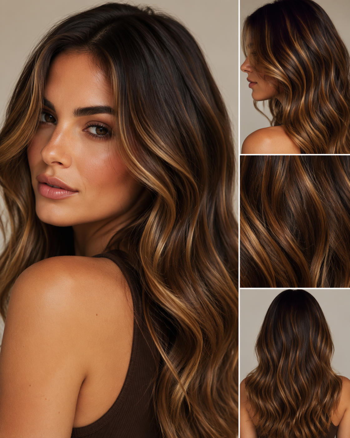 Dreamina virtual hair highlights try on prompt example 3: Subtle Money-Piece Close-Up