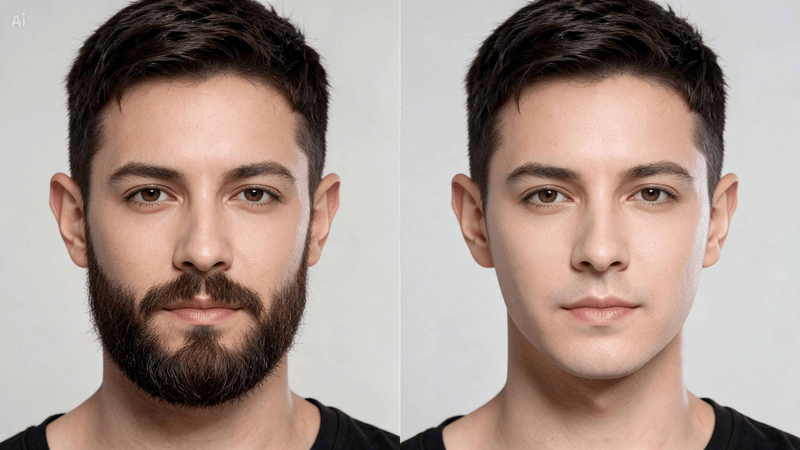 Keep portrait consistency after beard removal