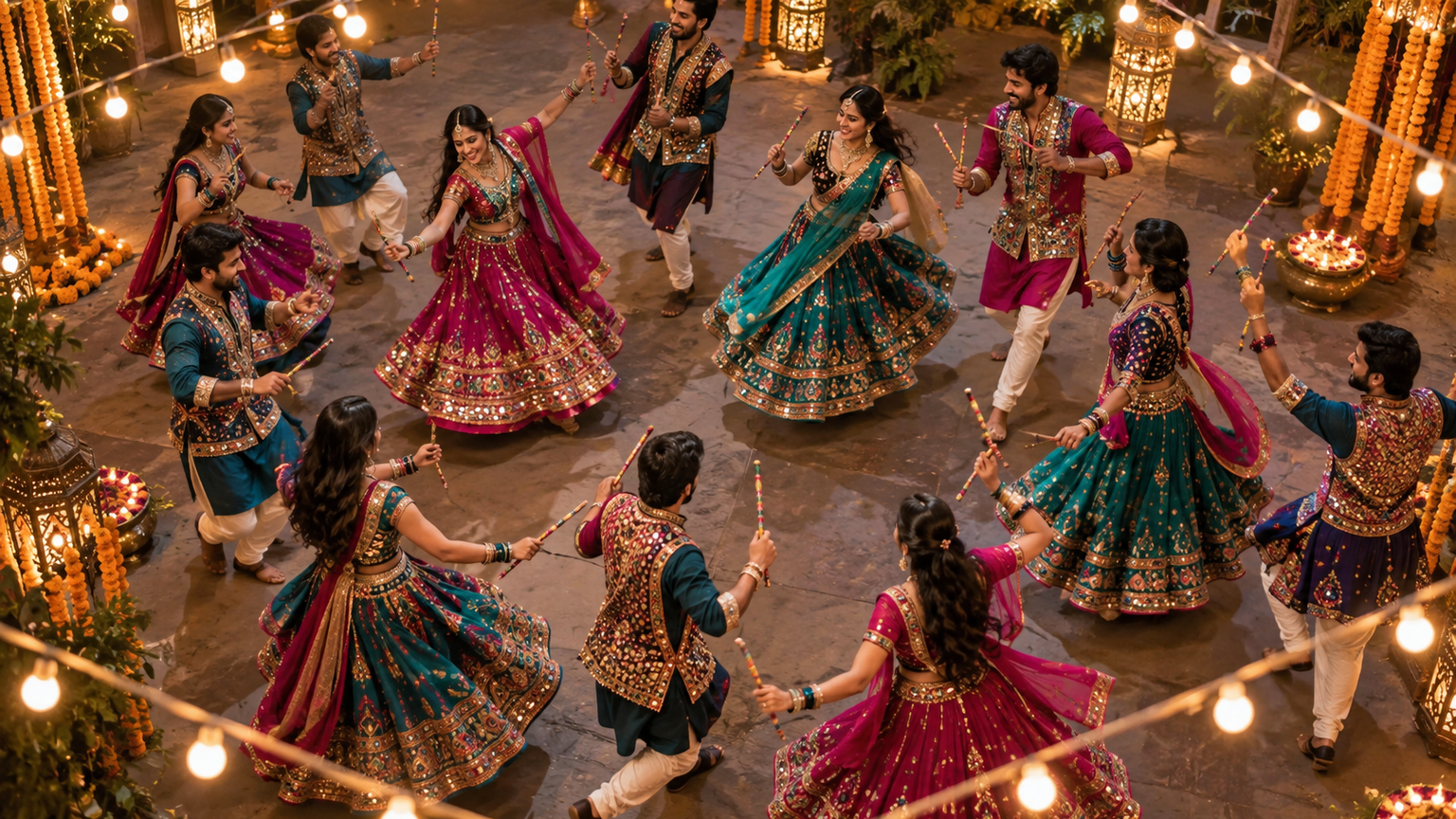 Navratri WhatsApp status prompts: Overhead Garba Circle