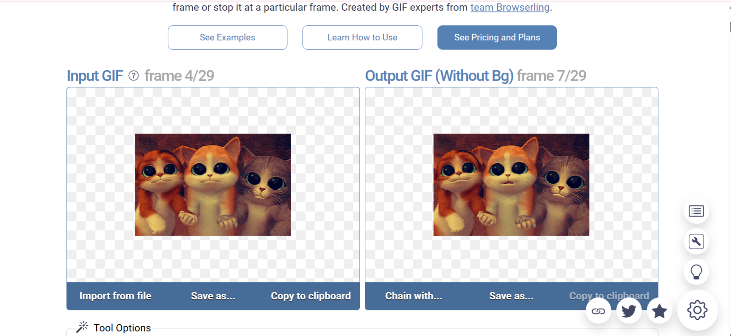 Online GIF Tools - a well-known tool for removing the background from GIFs