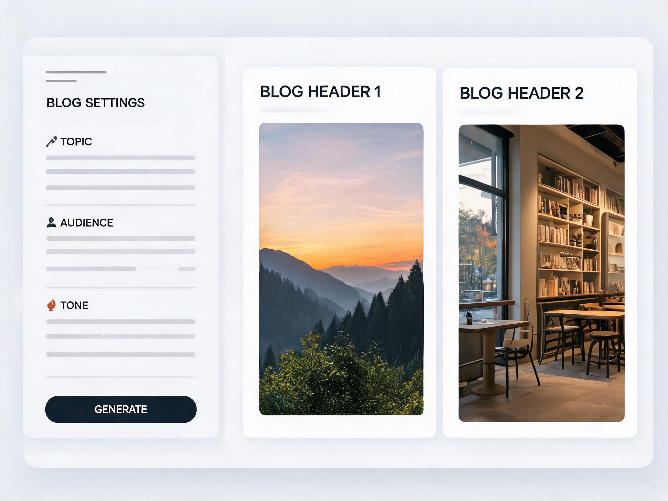 Blog header concepts for articles
