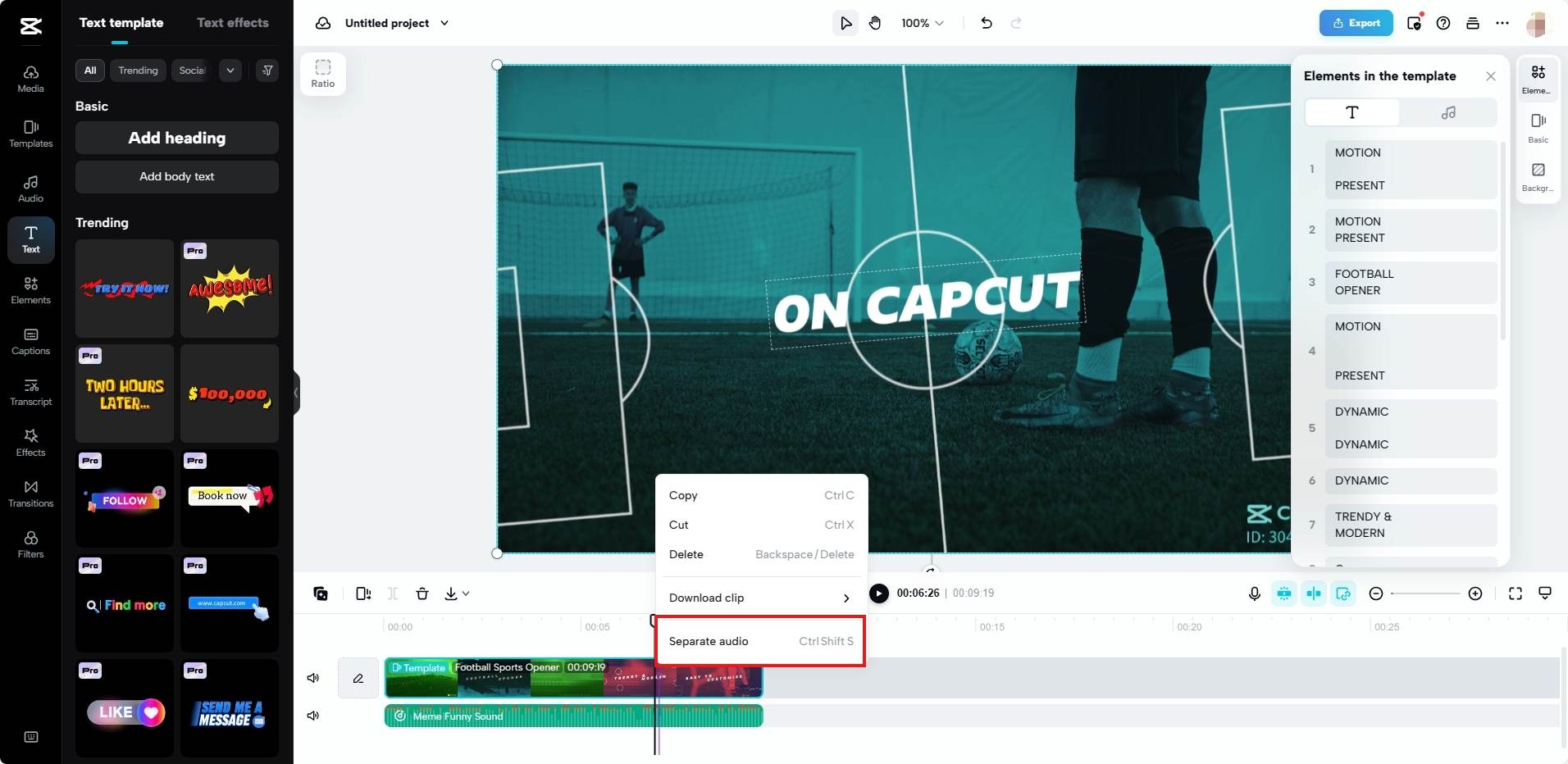 Audio adjusting options