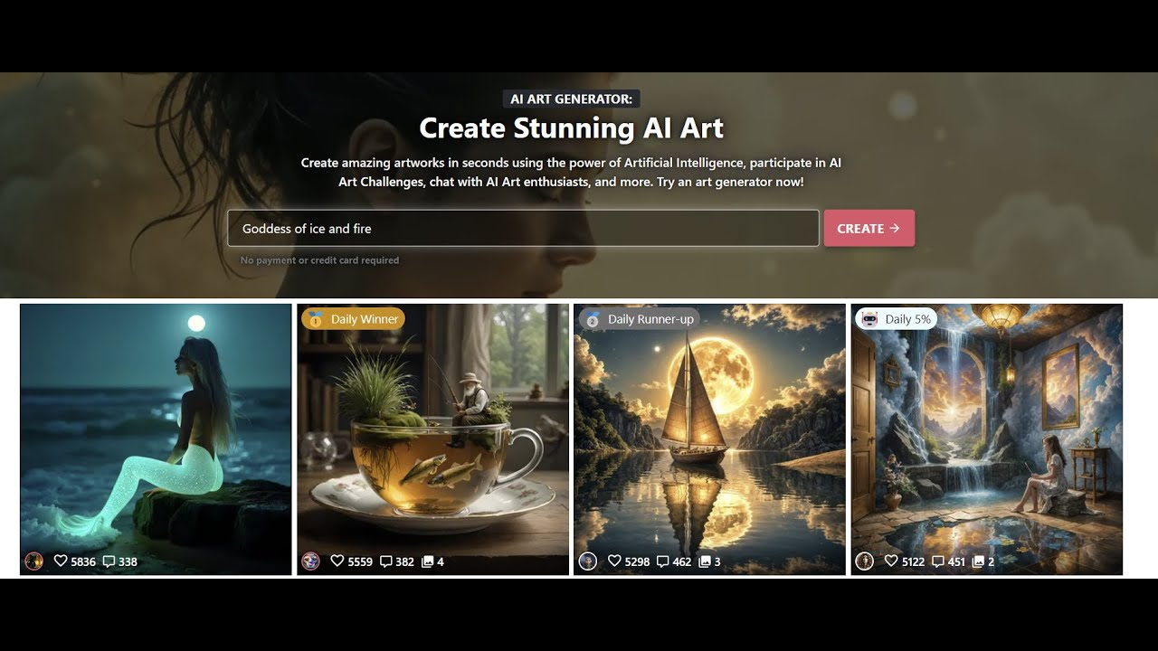 Interface showing NightCafe AI