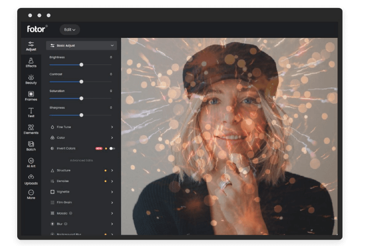 Interface of Fotor - an easy to use tool for applying double exposure effect