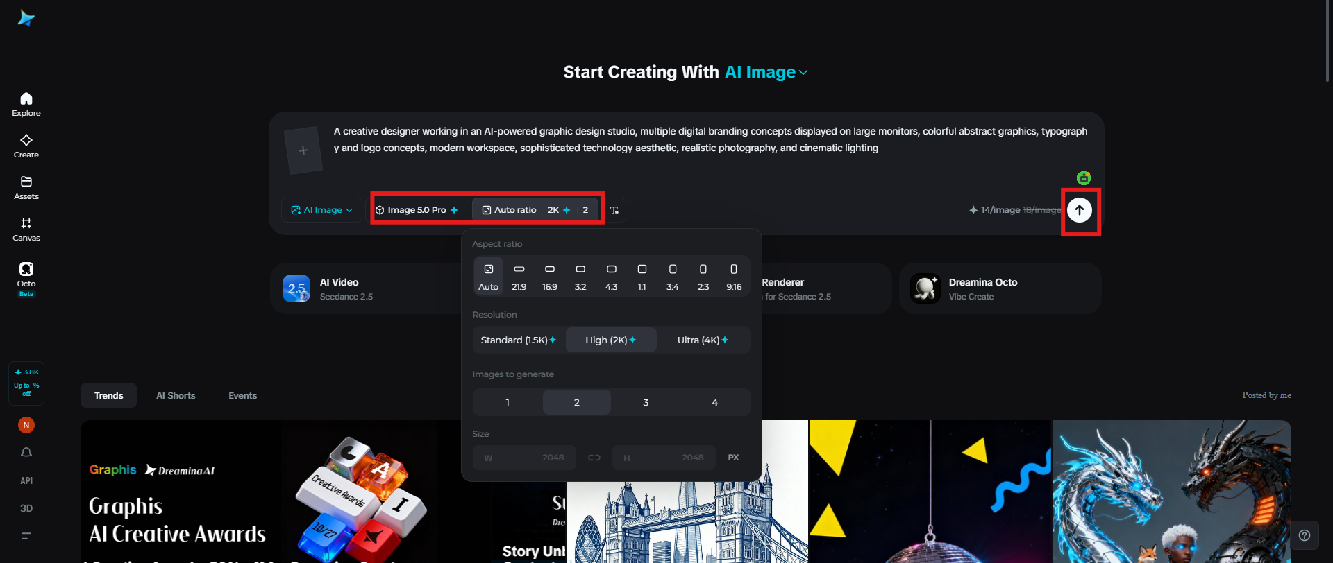 Adjust settings and generate