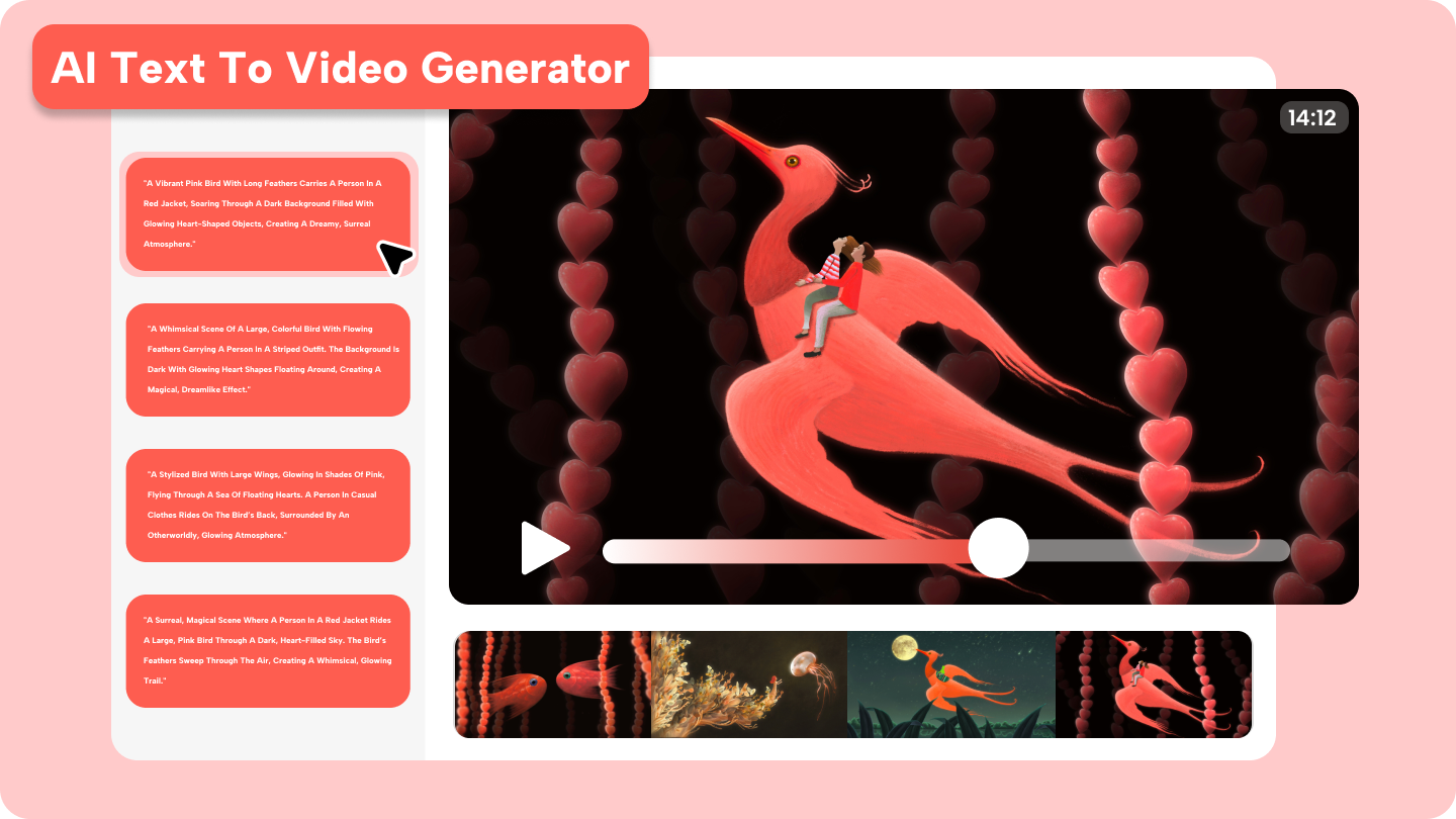 generator de text în video