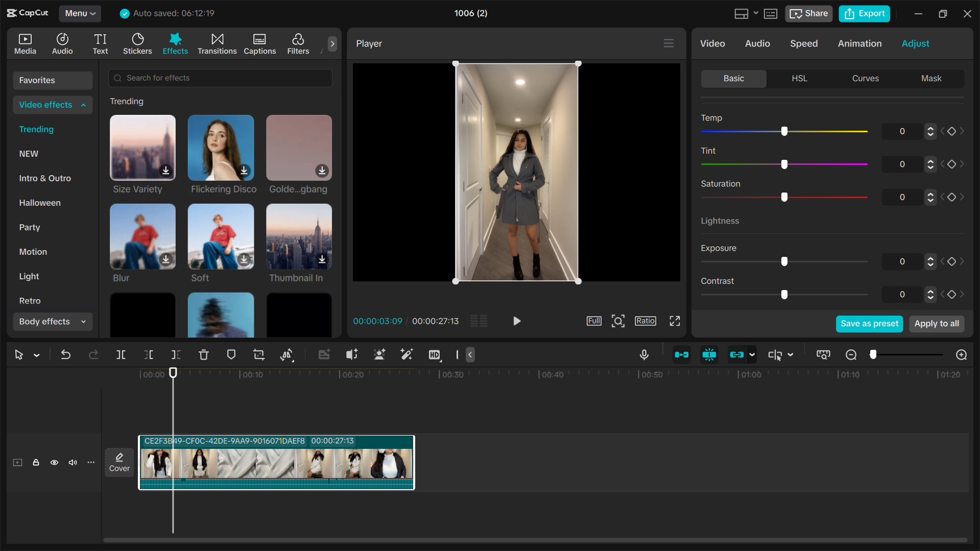Interface of the CapCut desktop video editor - the best tool to make viral TikTok content