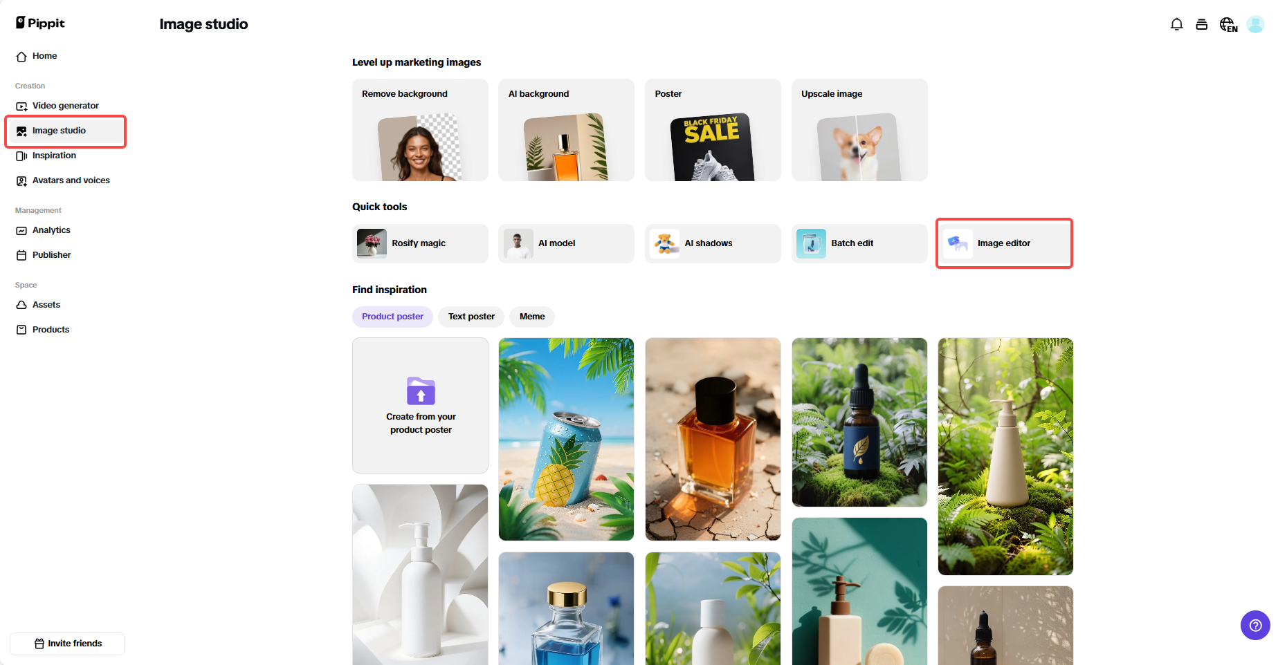Access the Image editor