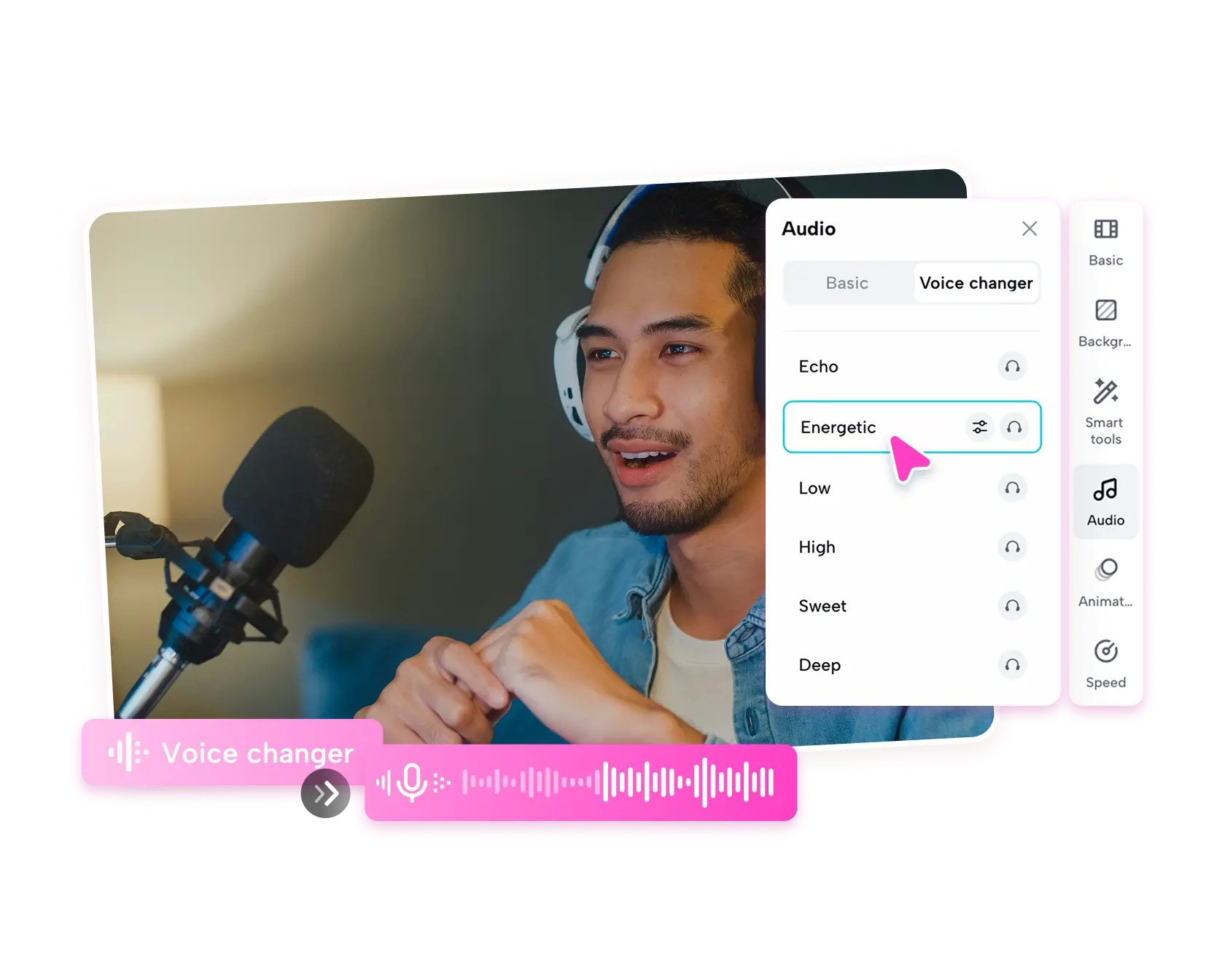 무료 음성 변조기로 AI 목소리 변조 효과 생성