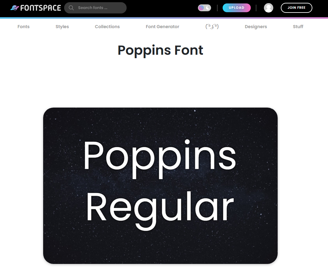 FontSpace Poppins fonte