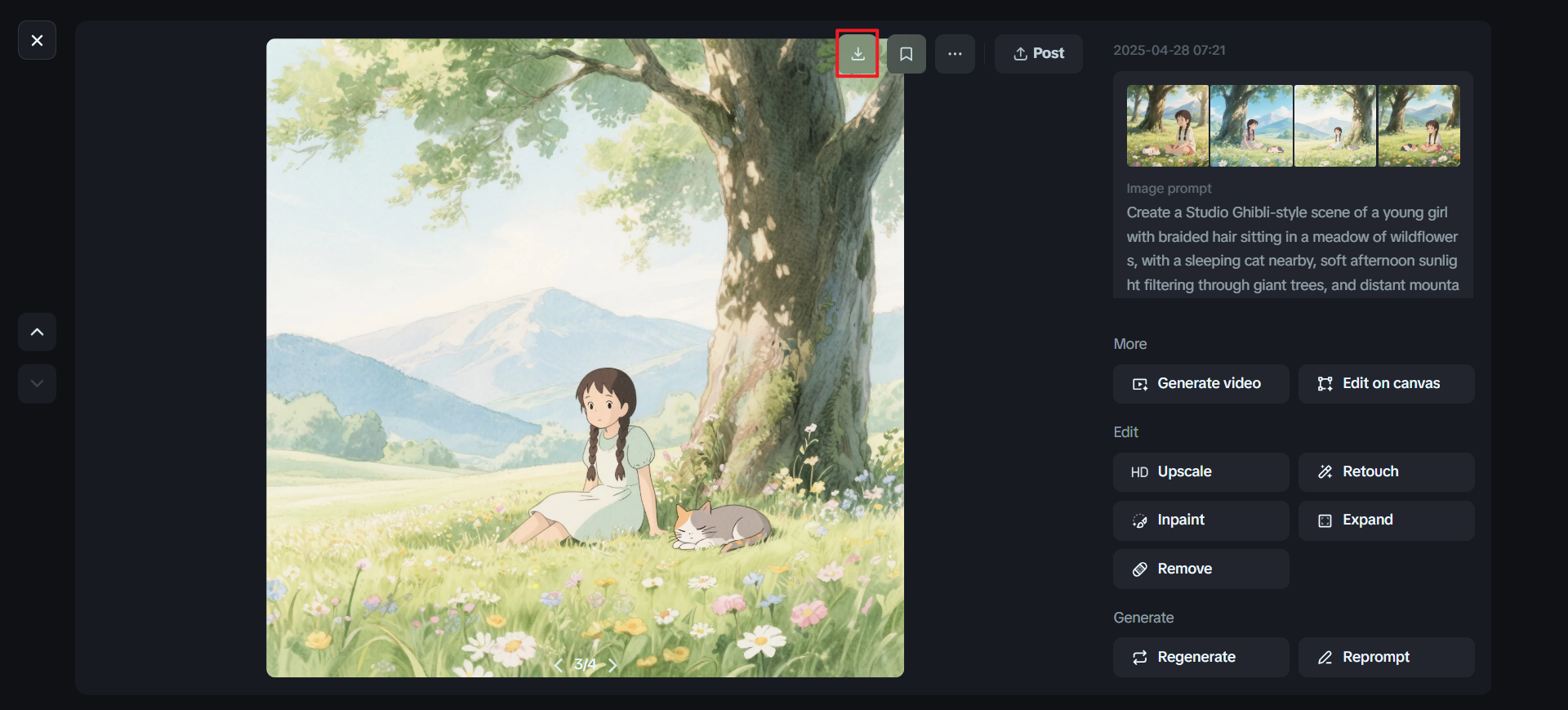 Generador de IA estilo ghibli