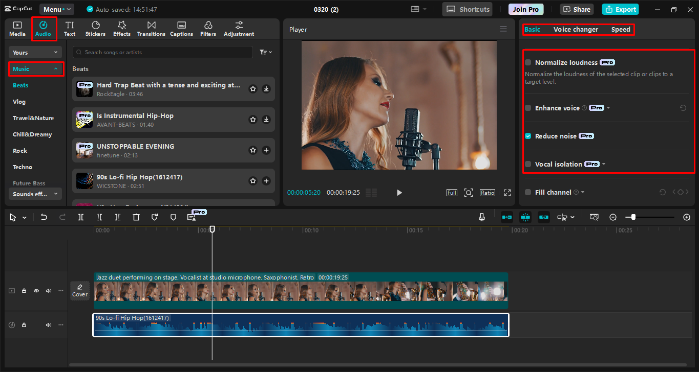 Kappaleiden lisääminen ja säätäminen CapCut-työpöydän videoeditorilla