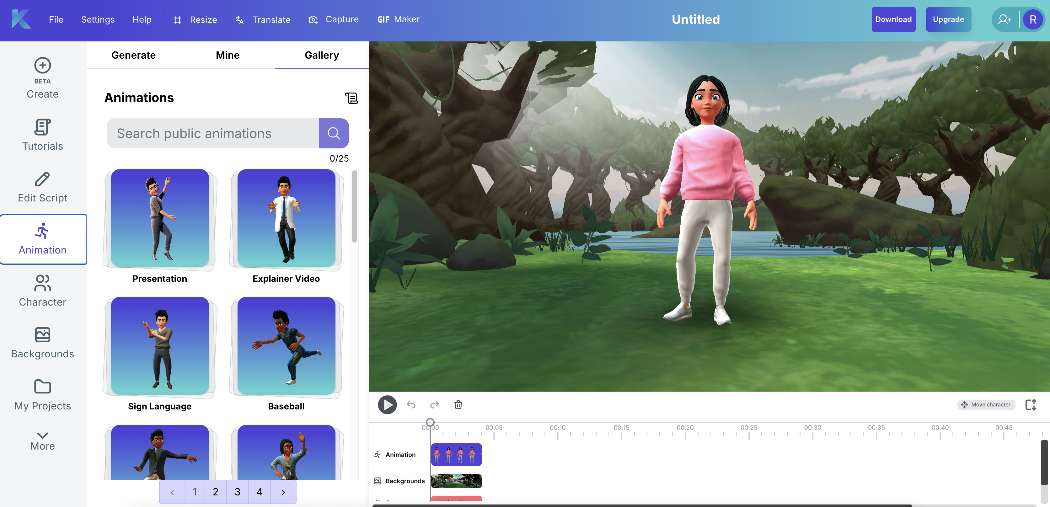 Krikey AI-based 3D animation platform