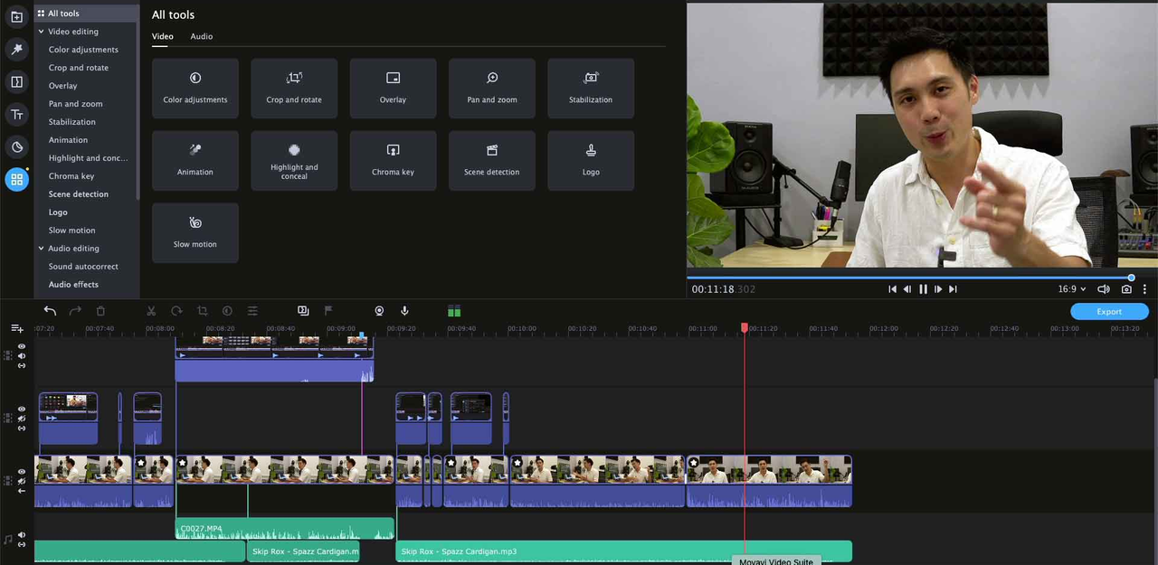 Movavi video suite interface