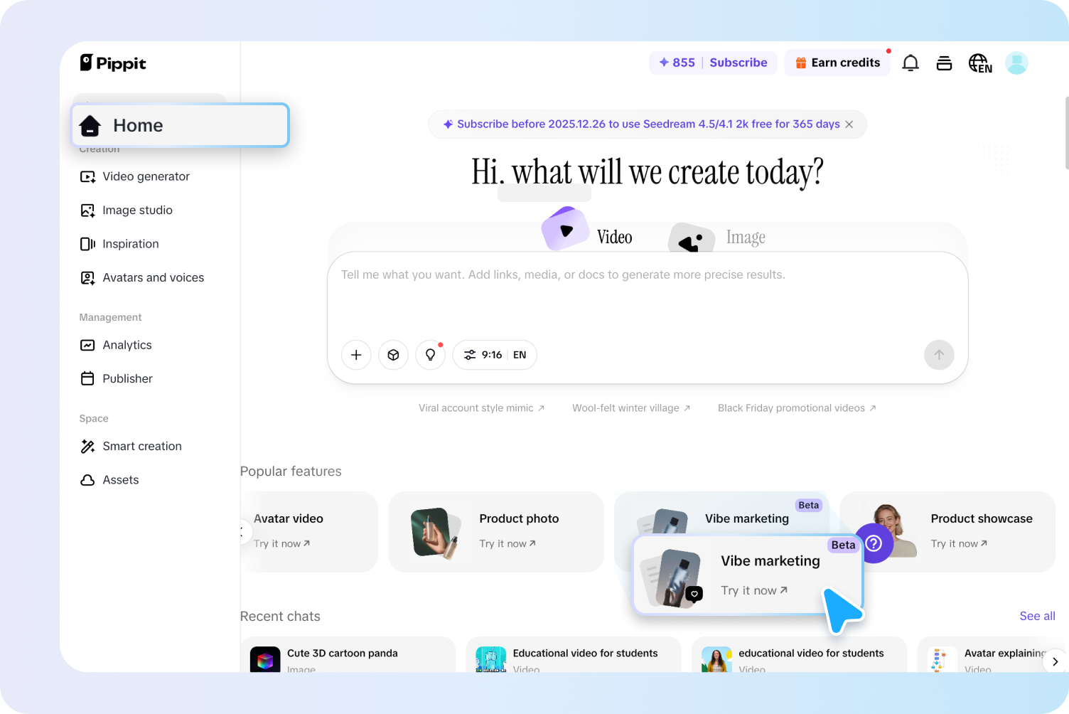 פתח את שיווק Vibe