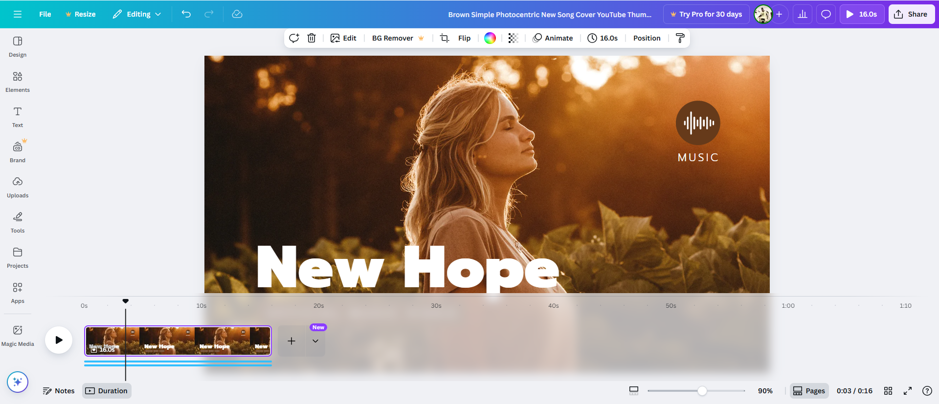 edit a video with music