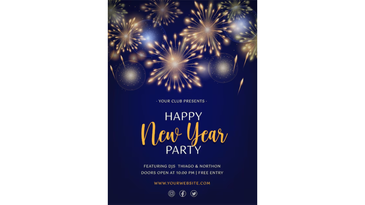 Holiday and new year bash poster