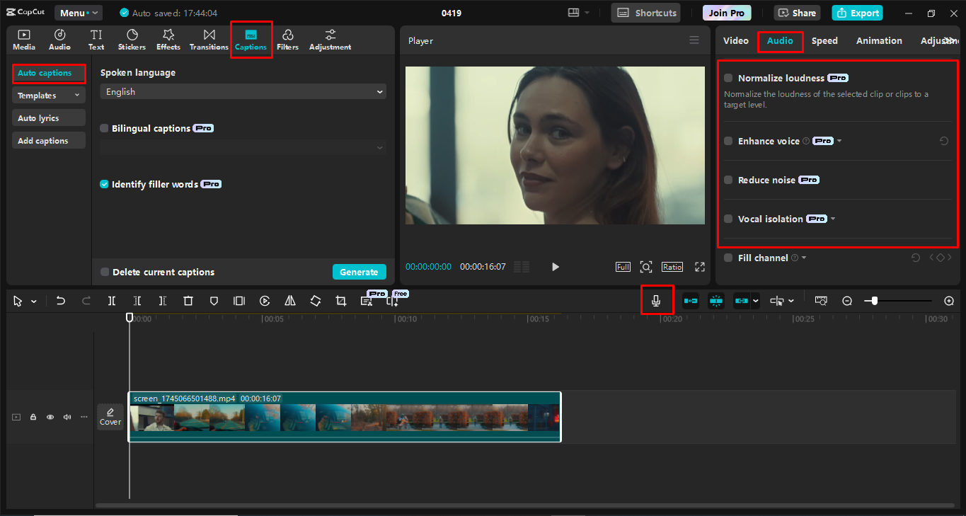 Modification de l'enregistrement d'écran dans l'éditeur vidéo de bureau Capcut