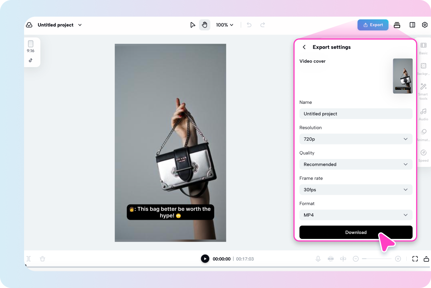 Export & share video
