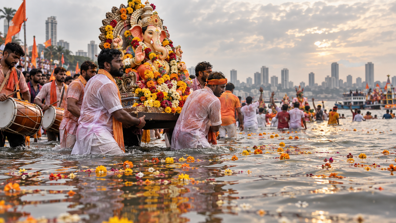 Flowers Floating in the Water