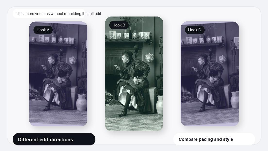 3 Photos Edit Video Maker: imagen realista para probar más versiones sin reconstruir la edición completa.