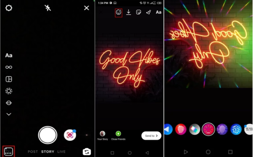 Showing how you can add Instagram filter to an existing photo
