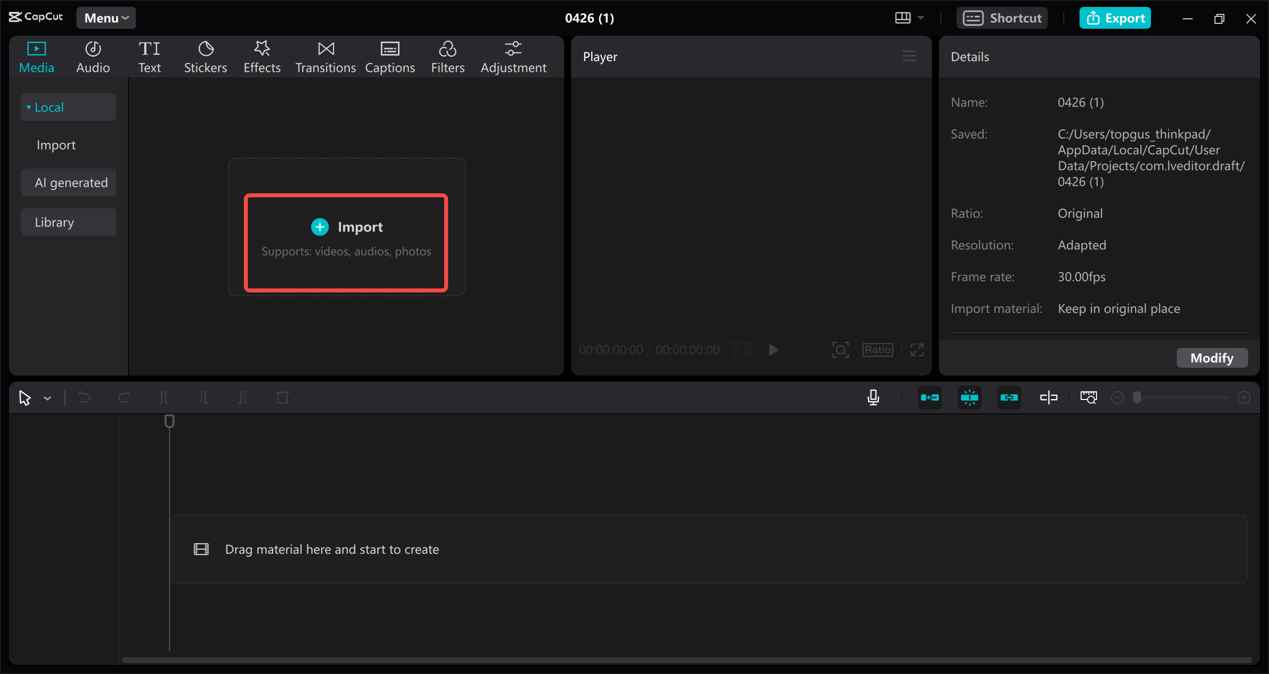 Import your video