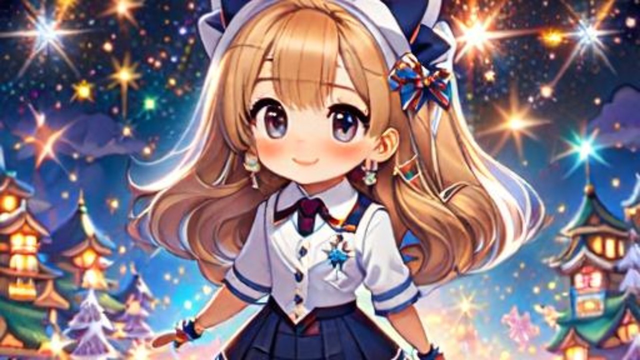 Chibi girl wearing school uniform