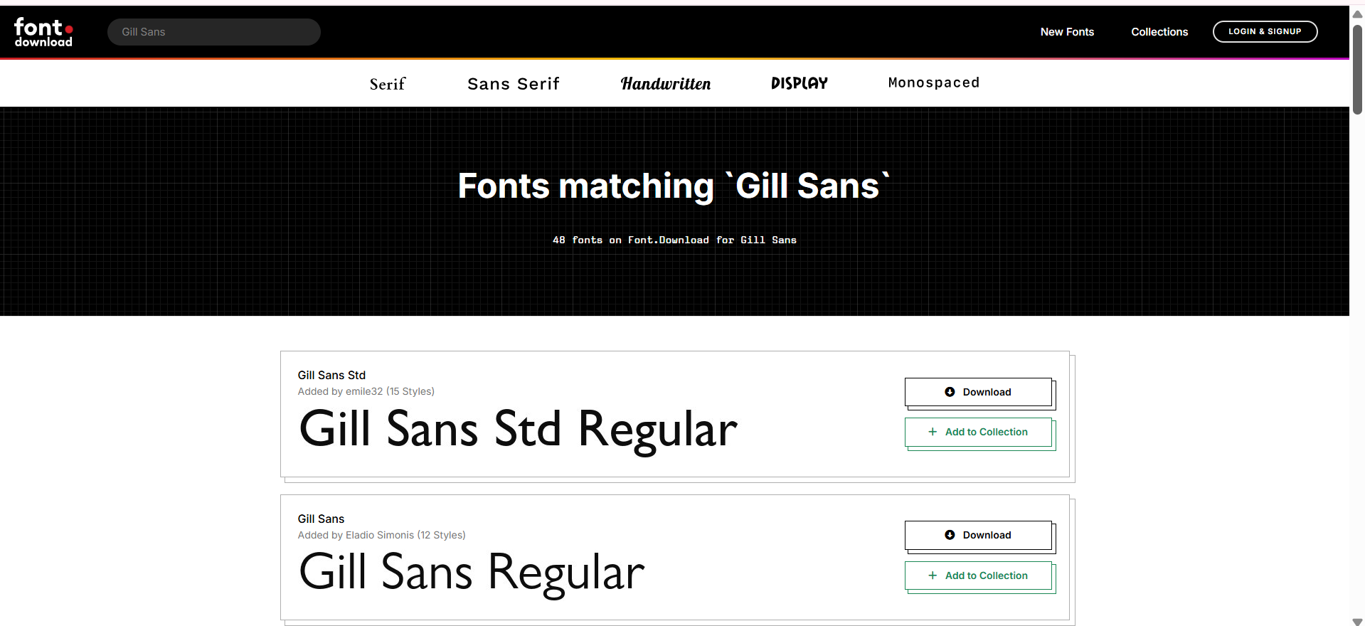 הורדת גופנים - הפלטפורמה הטובה ביותר להורדת גופן Gill Sans בחינם