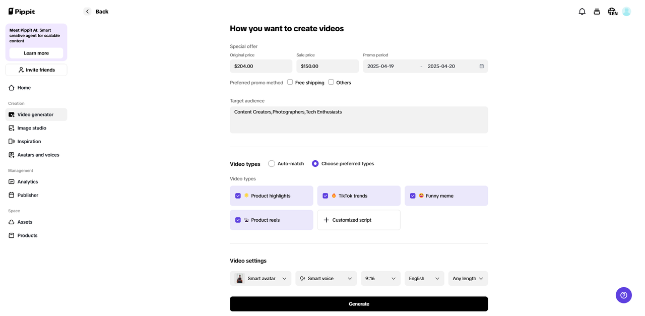 Personalize video settings