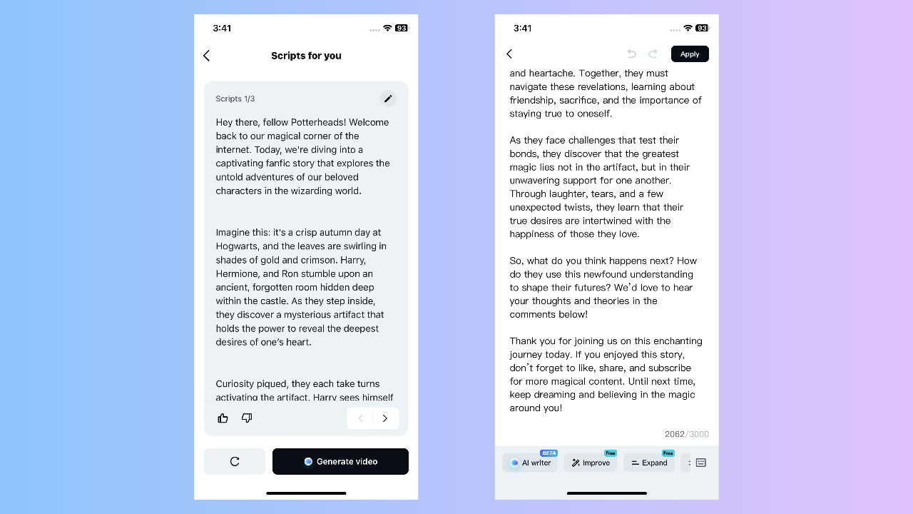 Refine your fanfic script