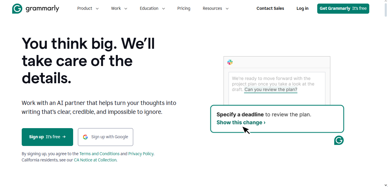 Grammarly para criação de conteúdo