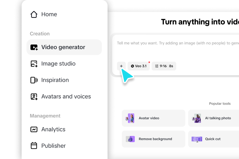 Opening AI video generator