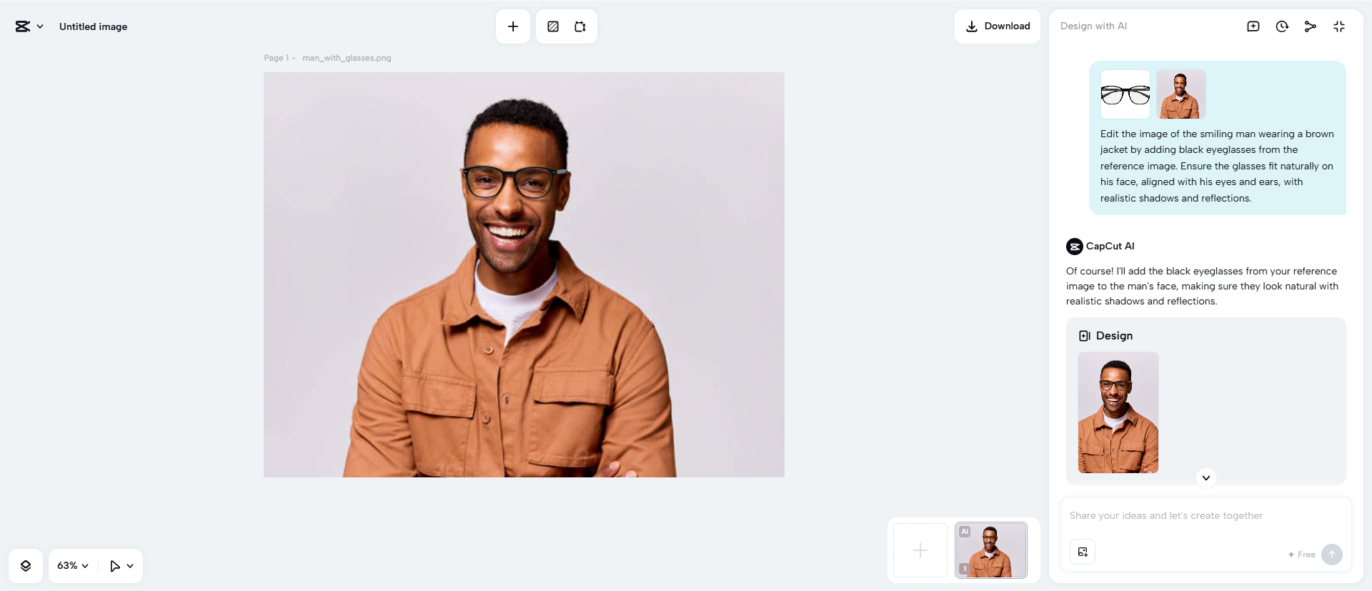 CapCut Web's AI design agent