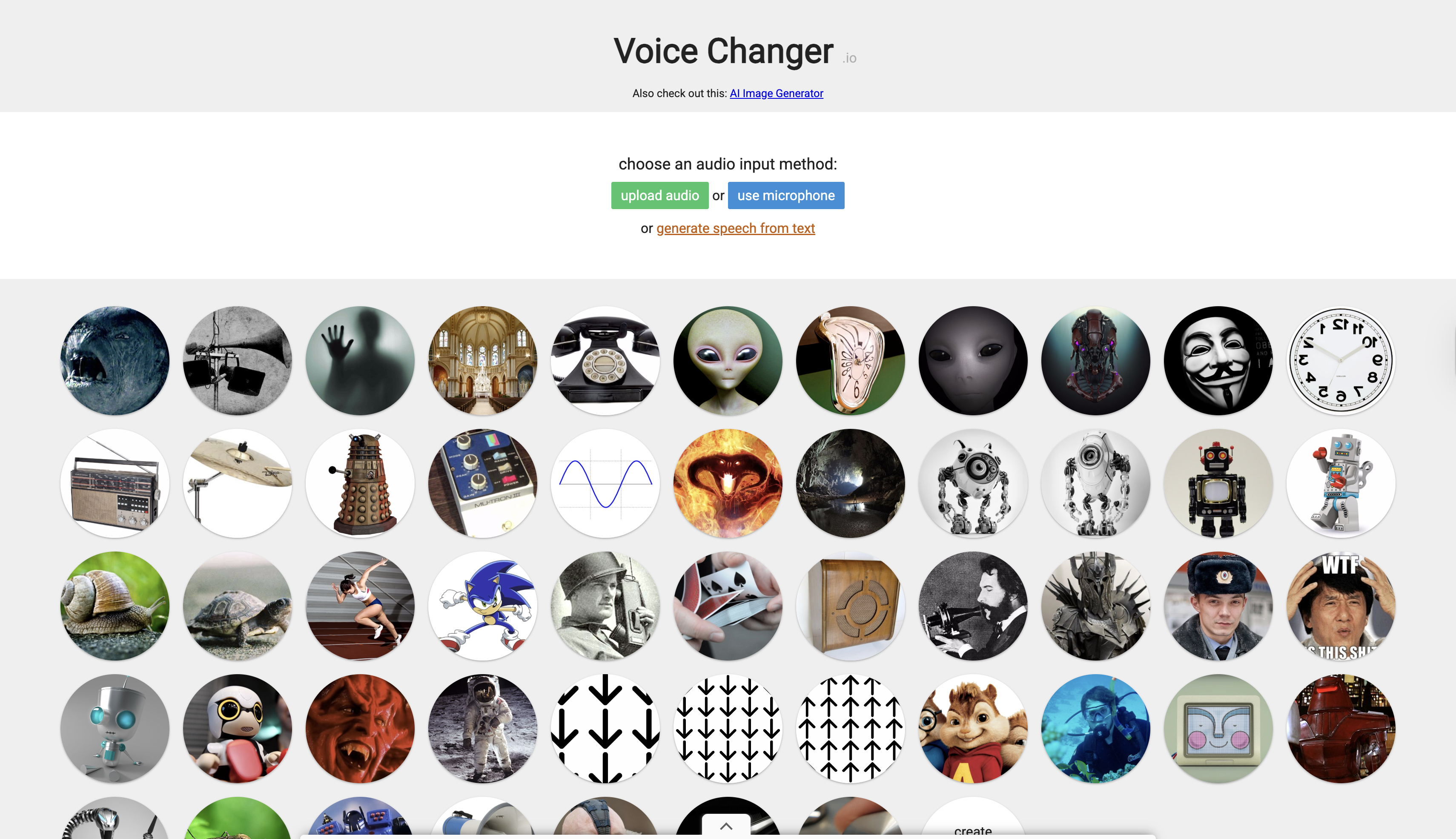 VoiceChanger.io interface