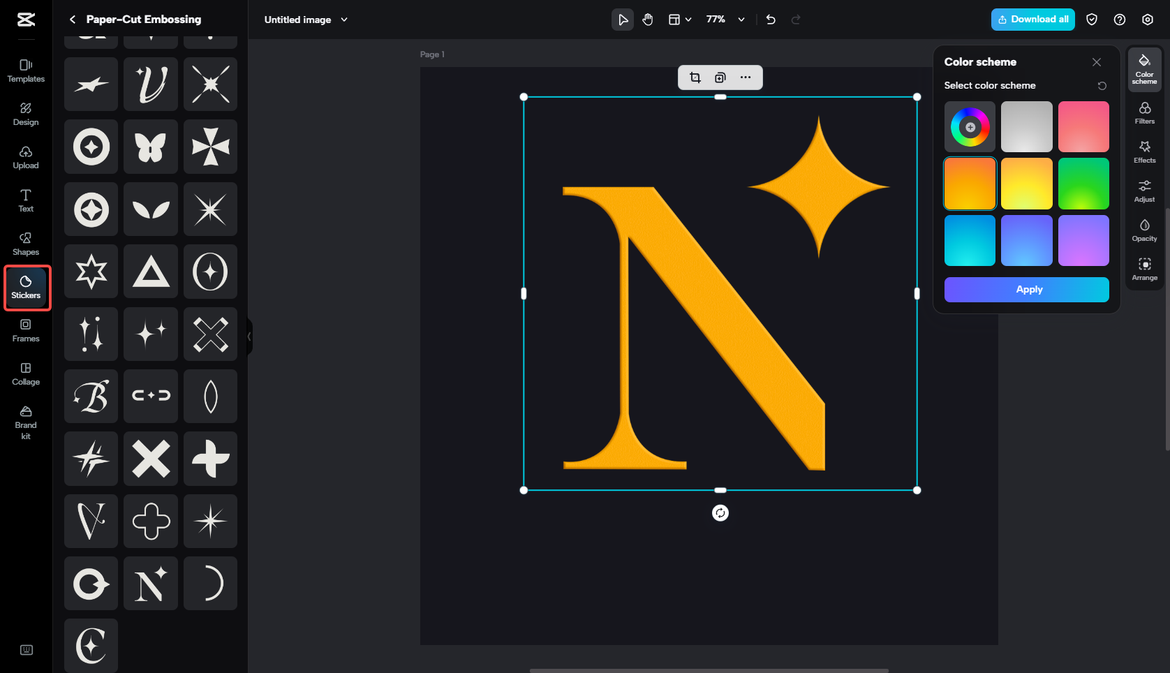 Add custom stickers as a logo