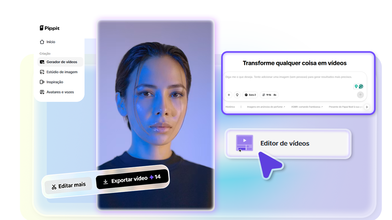 Gere seu vídeo com um clique
