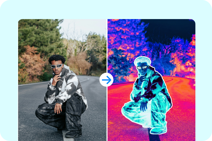 Negative-style effect using invert colors on image