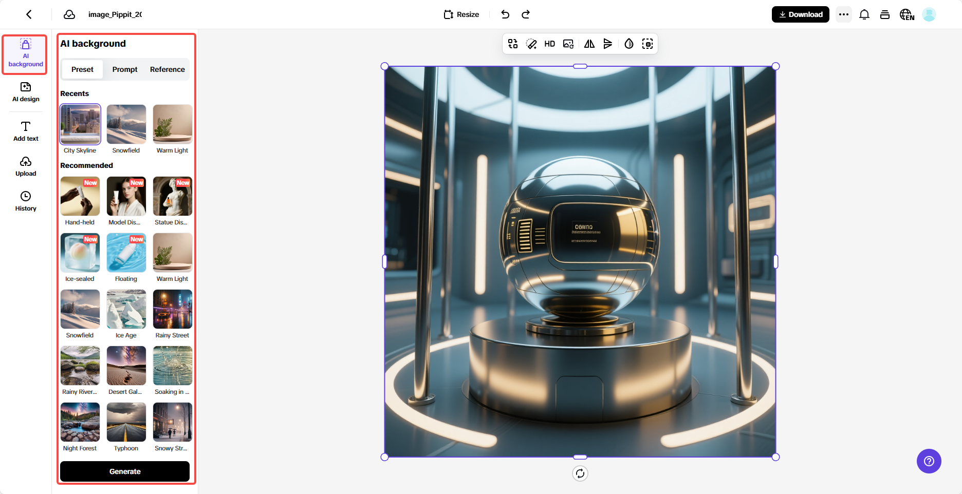 Generate perfect background