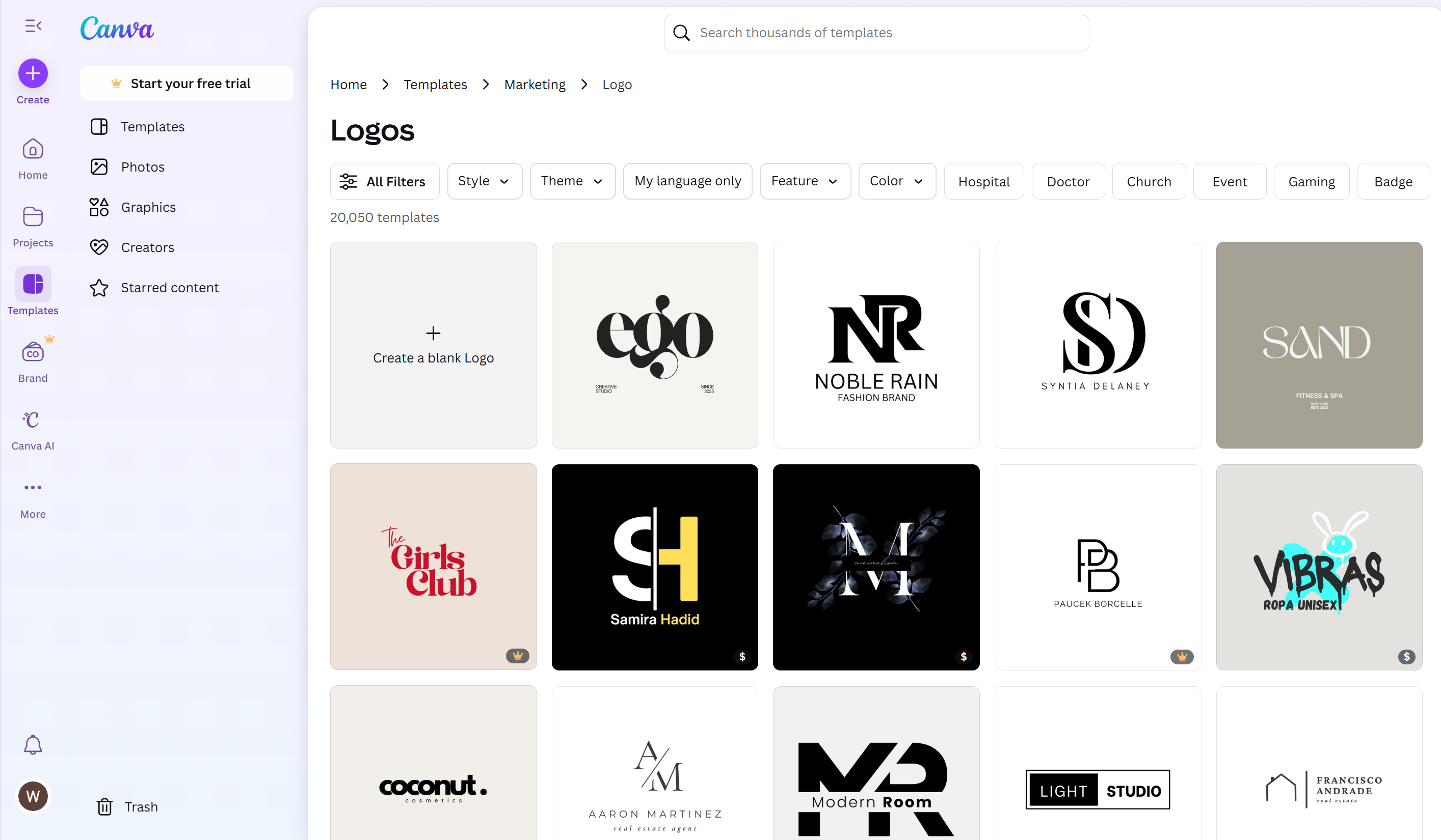Canva- a well-known free logo template