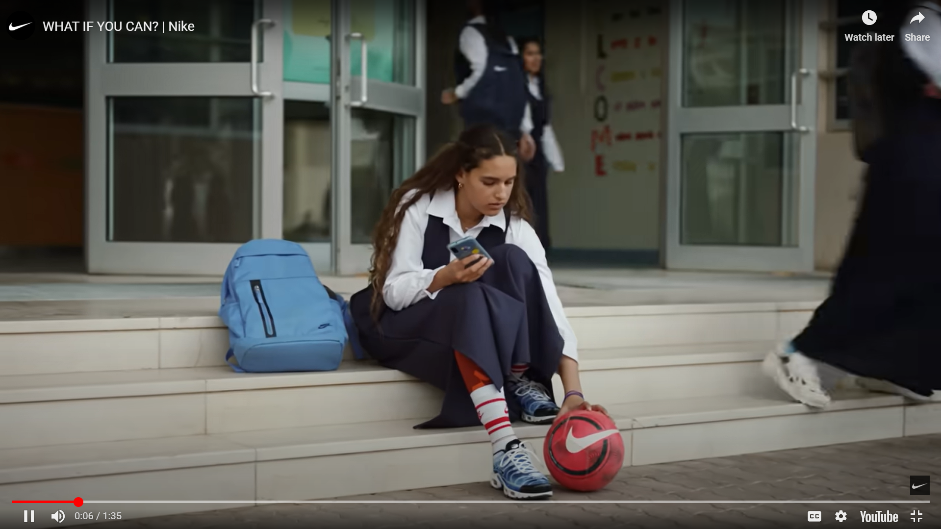 Nike's YouTube advertising example empowering women