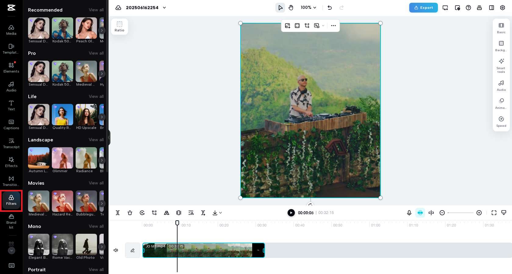 Tillämpa ditt önskade videofilter