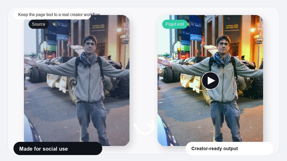 Realistisches Bild für den "Where Are You Now Travel Montage Video Maker", um die Seite mit einem echten Kreatoren-Workflow zu verbinden.
