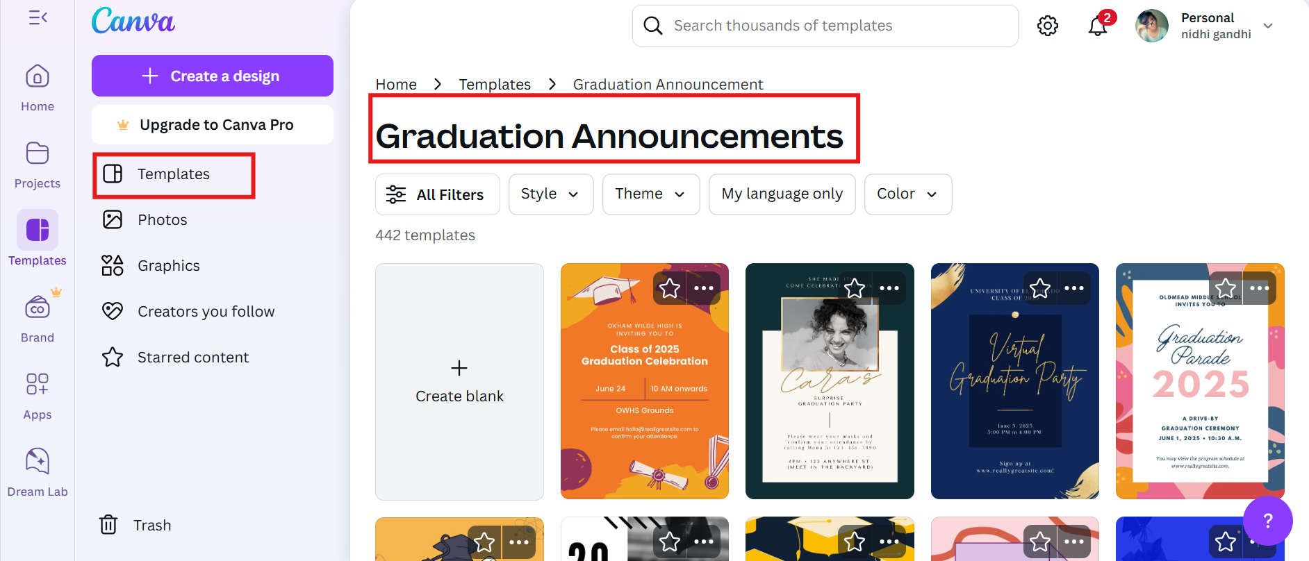 Selectați șablonul