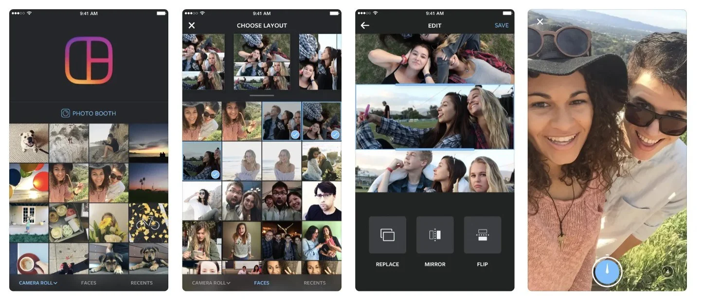 Image showing how to make a collage on the Instagram layout app